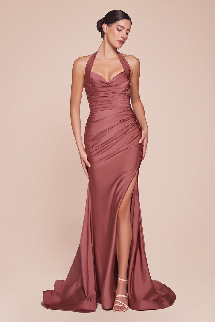 La Divine CD796 - Halter Top Fitted Gown