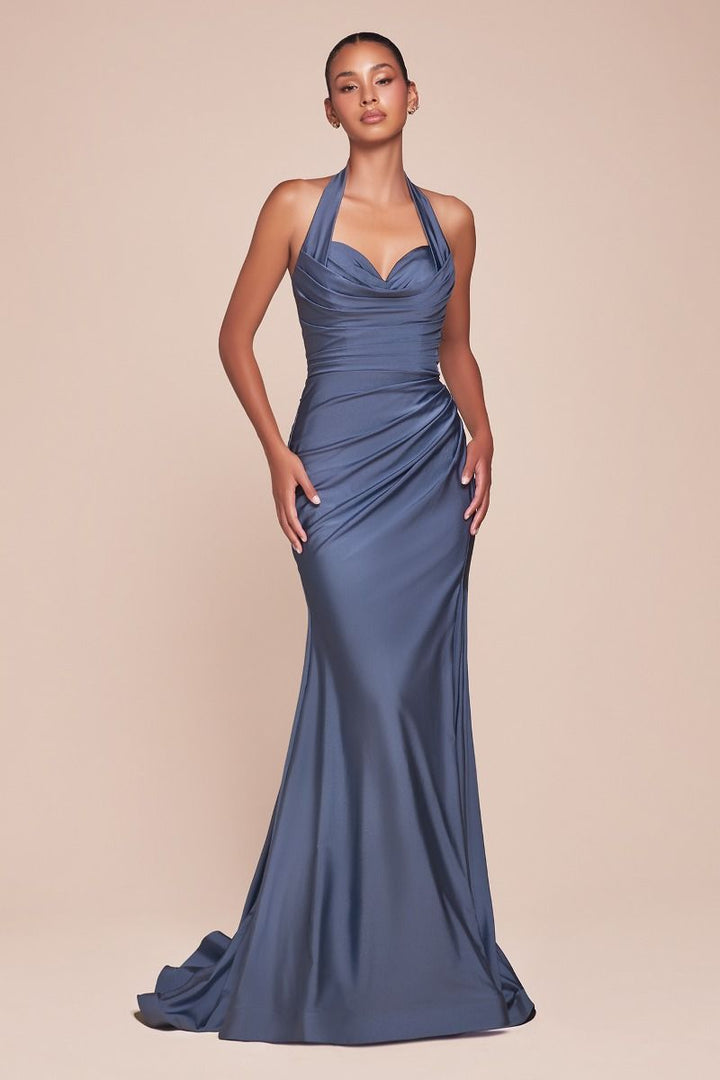 La Divine CD796 - Halter Top Fitted Gown