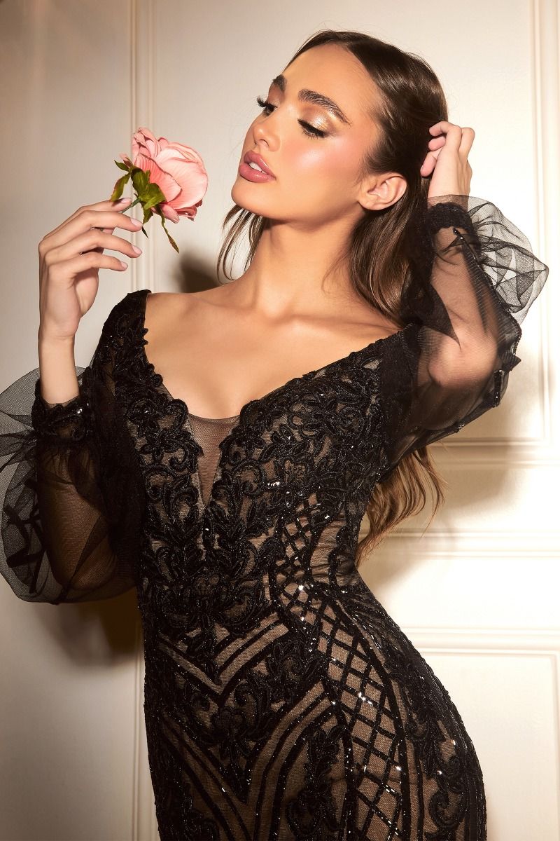 La Divine CD864 - Long Sleeve Mermaid Gown