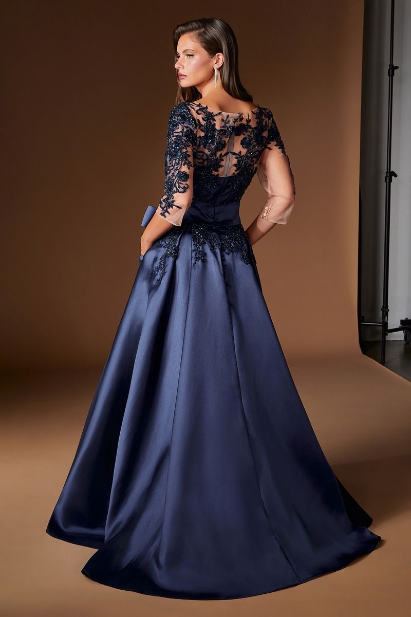 La Divine CDS569 - Long Sleeve Ball Gown with Lace Detail