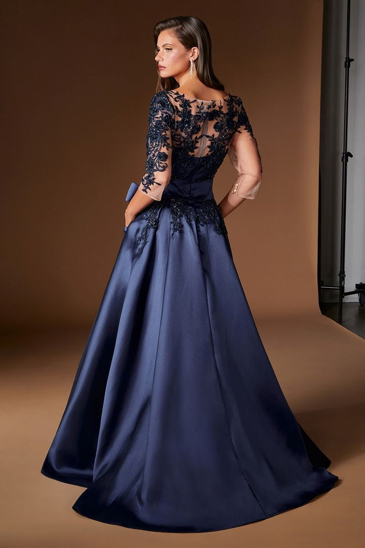 La Divine CDS569 - Long Sleeve Ball Gown with Lace Detail