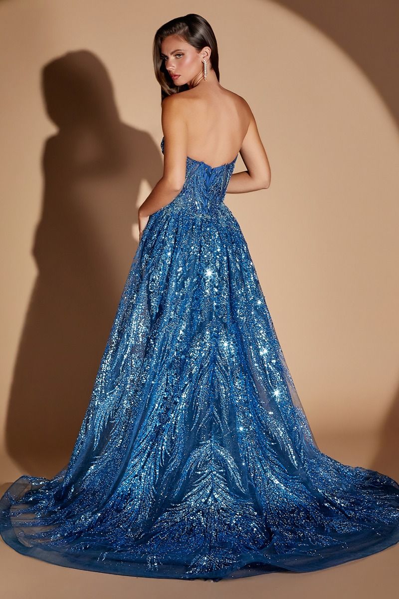 La Divine CM393 - Fitted Gown with Detachable Overskirt and Intricate Embellishments