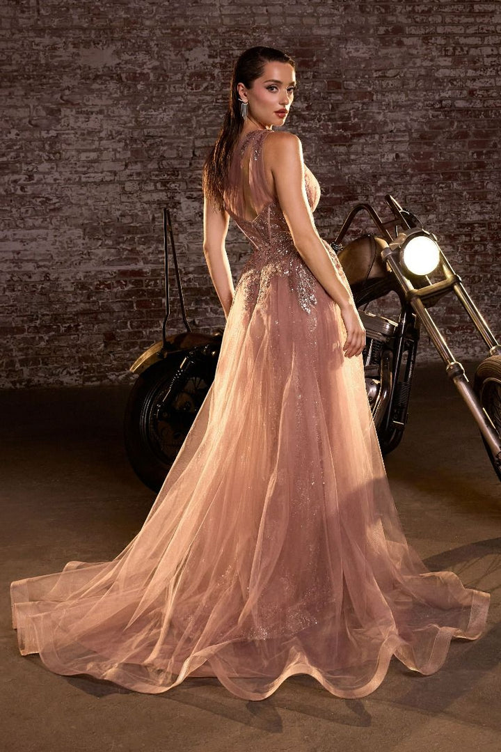 La Divine J869 - One Shoulder Tulle Gown