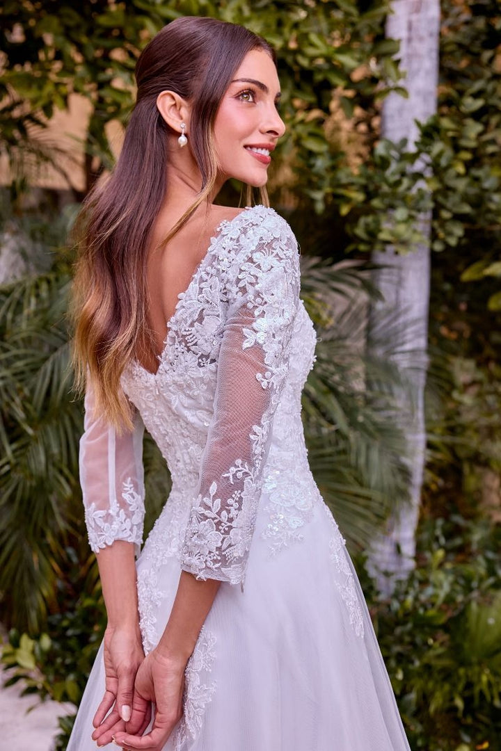 La Divine J883W - Lace Detail Ball Gown