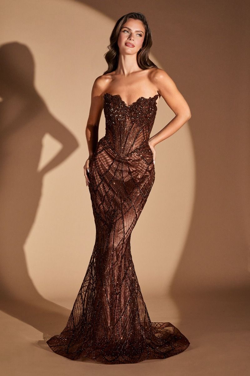 La Divine J888 - Strapless Sweetheart Neckline with Lace Up Back