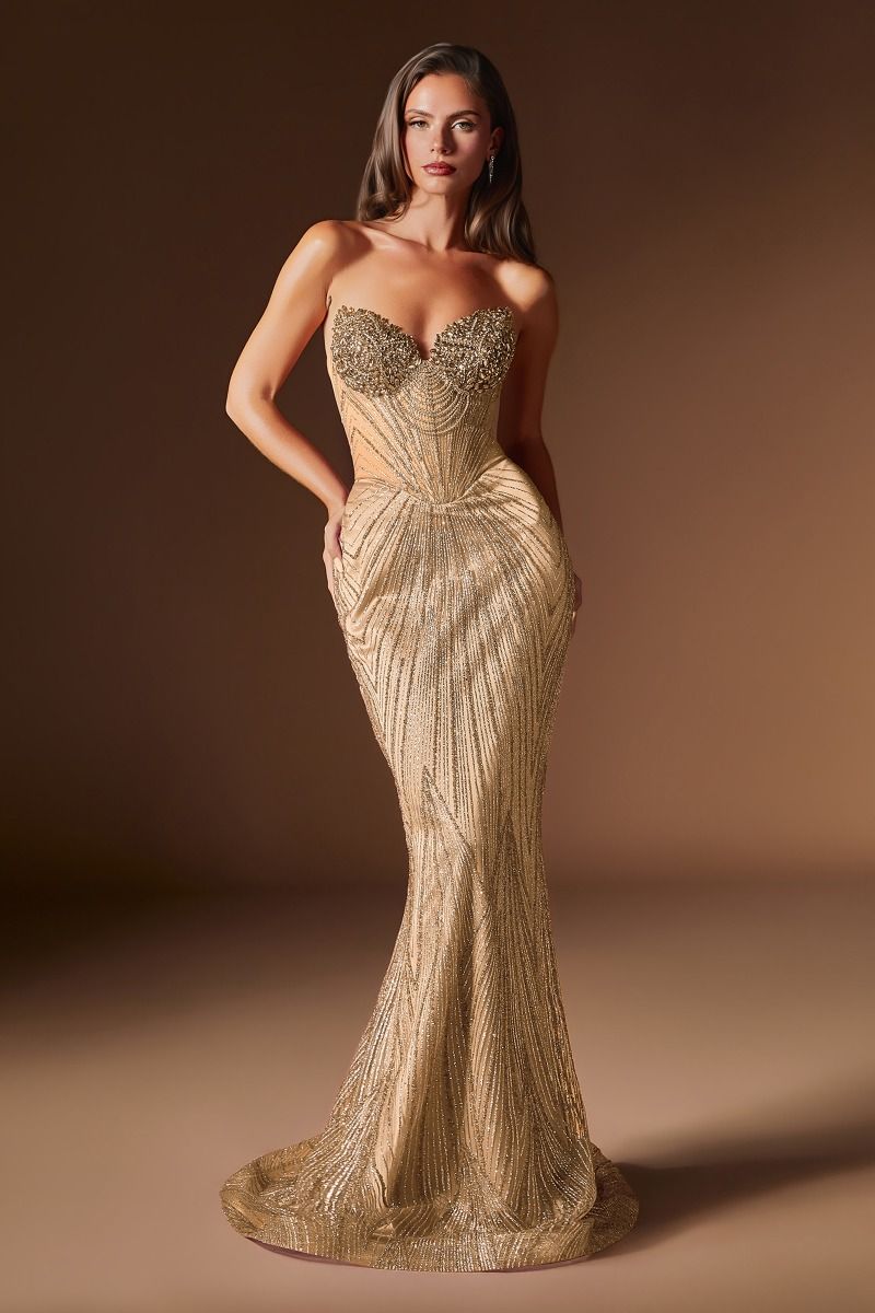 La Divine J903 - Sweetheart Neckline with Intricate Crystal & Bead Embellishment