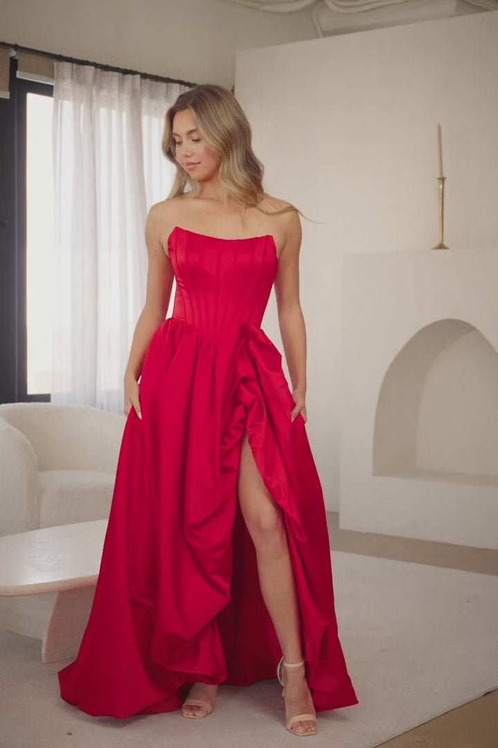 Amelia Couture 2085 - A Line Bubble Hem Gown
