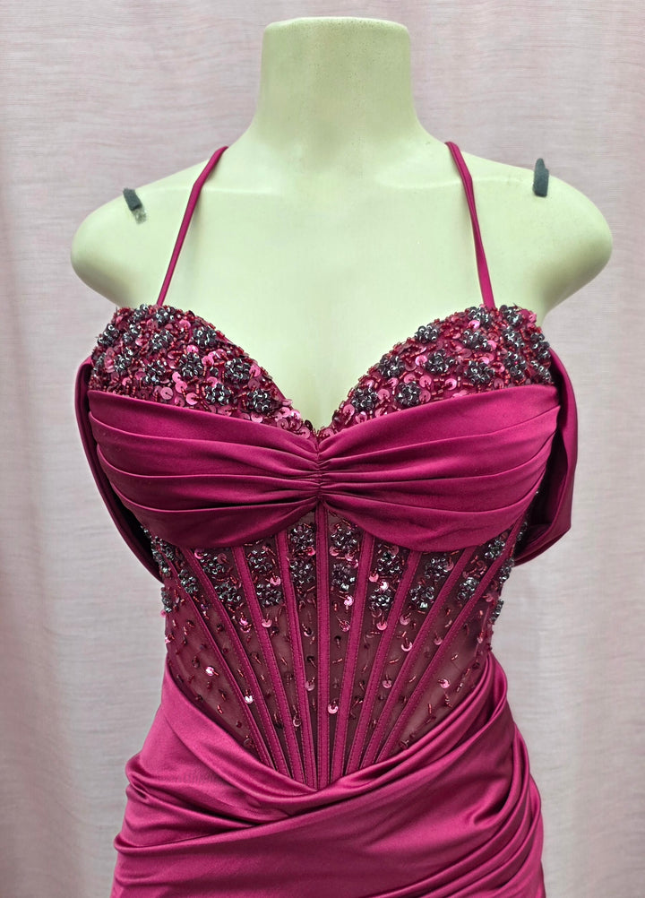 Bicici & Coty SP24005 - Off the Shoulder Slit Gown