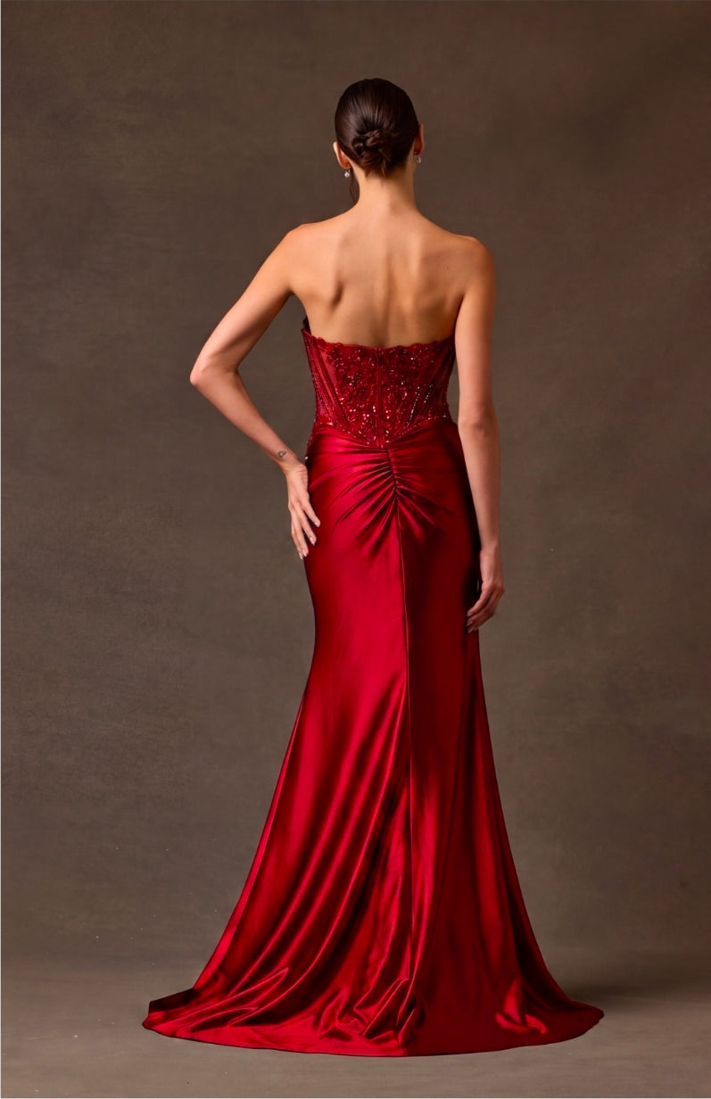 Bicici & Coty EF037 - Two Piece Gown with Slit