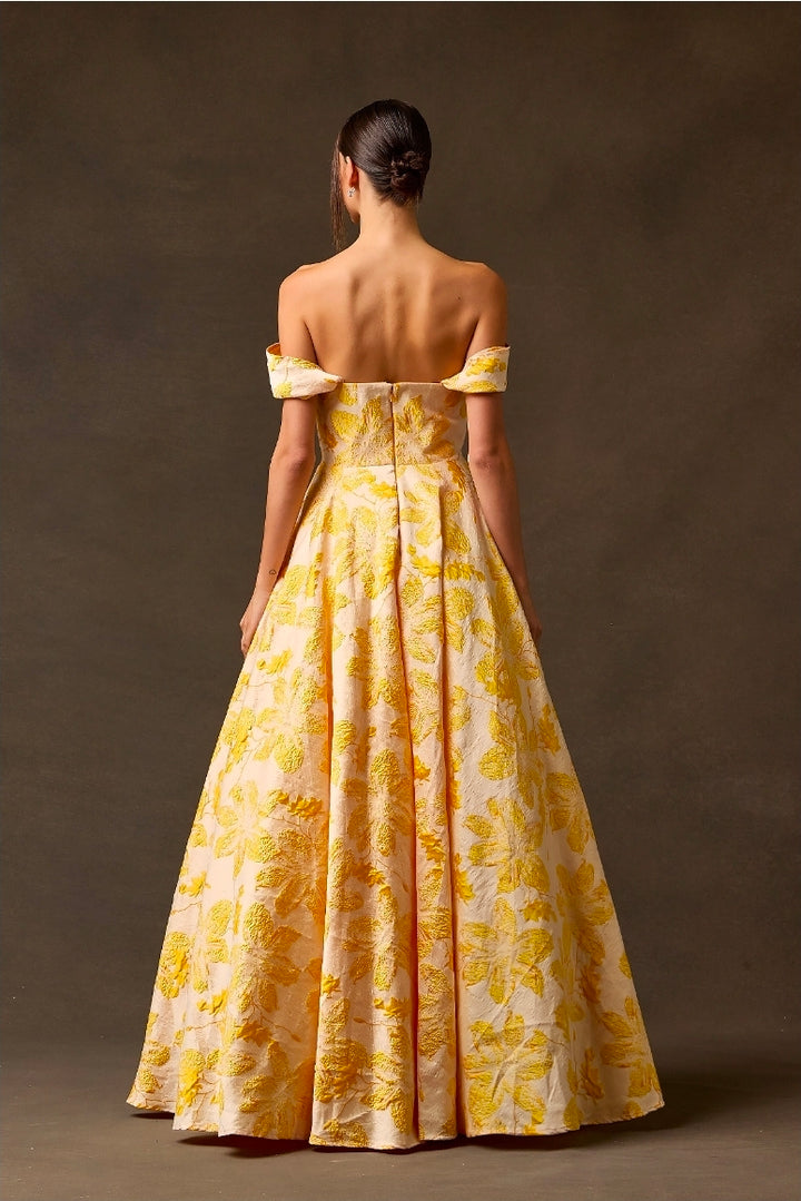 Bicici & Coty AN2540 - Yellow Floral Gown with Pockets