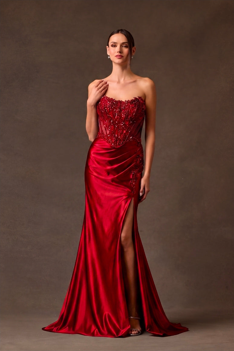 Bicici & Coty EF037 - Two Piece Gown with Slit