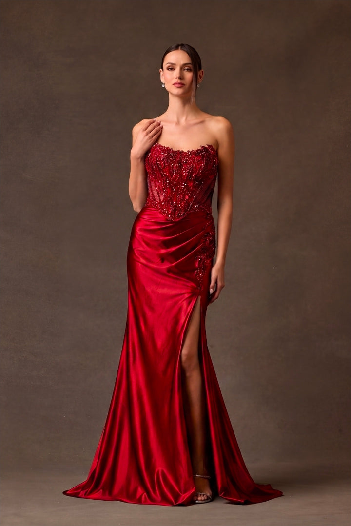 Bicici & Coty EF037 - Two Piece Gown with Slit