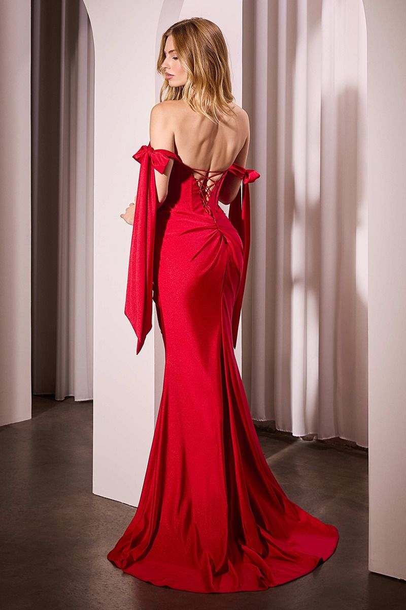 La Divine KV1120 - Off the Shoulder Stretch Spandex Fitted Gown