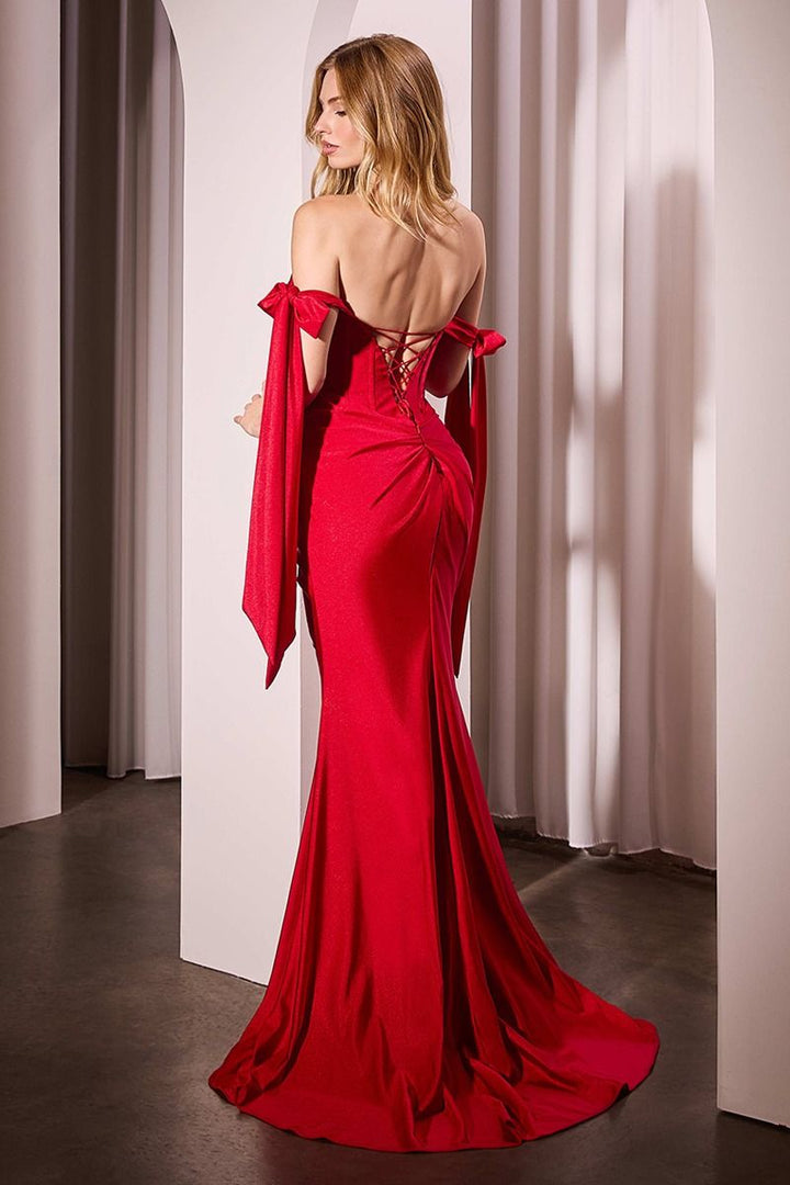 La Divine KV1120 - Off the Shoulder Stretch Spandex Fitted Gown