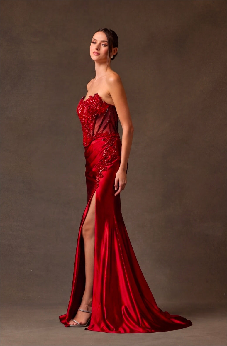 Bicici & Coty EF037 - Two Piece Gown with Slit