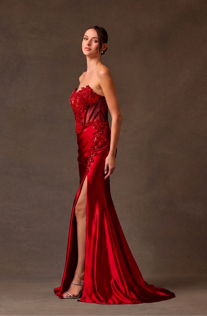 Bicici & Coty EF037 - Two Piece Gown with Slit