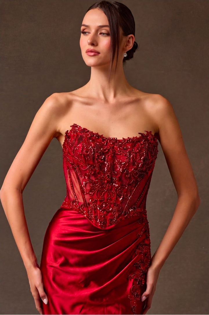 Bicici & Coty EF037 - Two Piece Gown with Slit