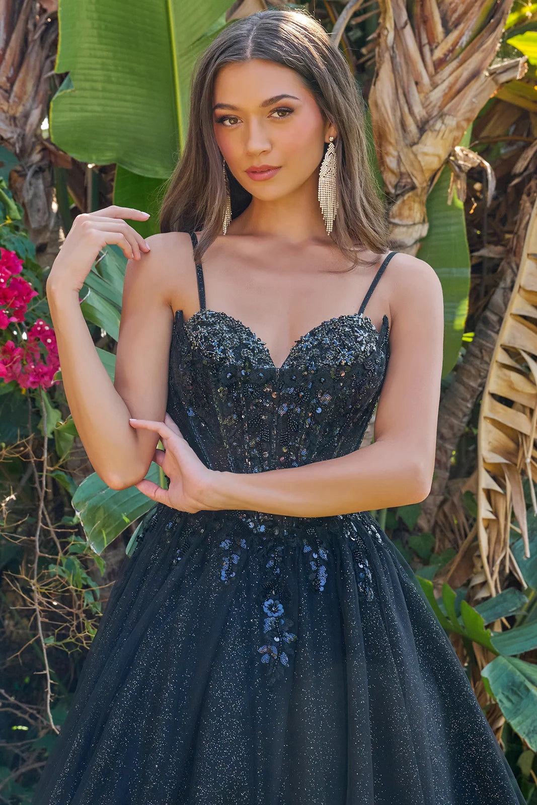 GLS Collective GL3750 - Modern A Line Gown with Corset Bodice