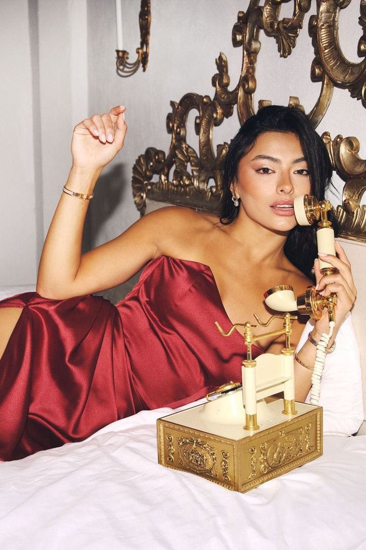 Amoris T215 - Fitted Strapless Satin Gown