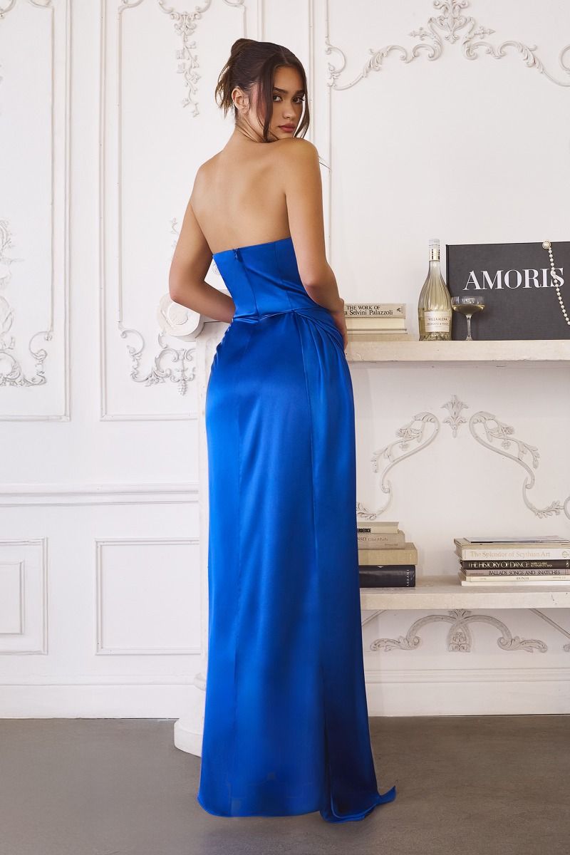 Amoris T215 - Fitted Strapless Satin Gown