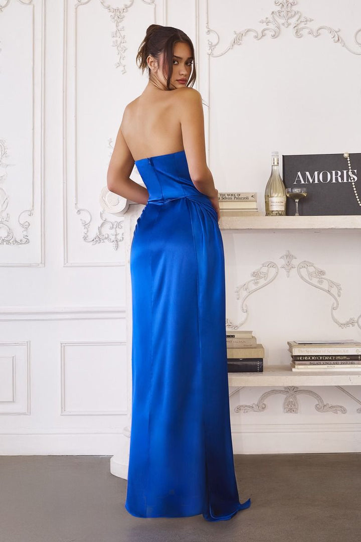 Amoris T215 - Fitted Strapless Satin Gown