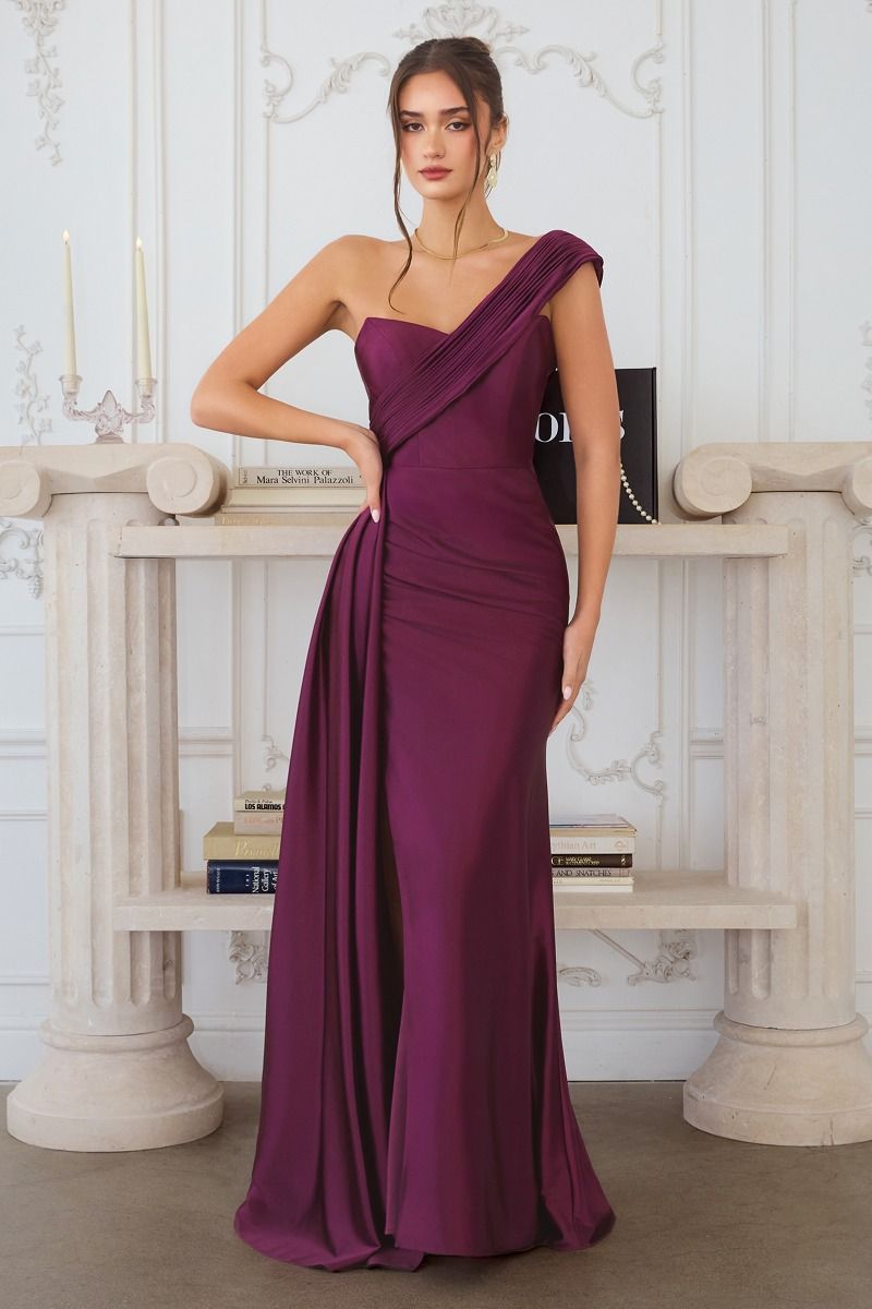 Amoris T817 - One Shoulder Satin Gown