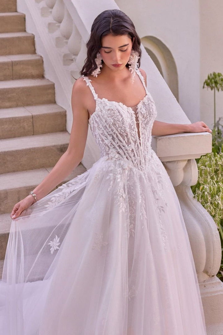 Andrea & Leo WL075 - Leaf Layered Tulle Wedding Ball Gown