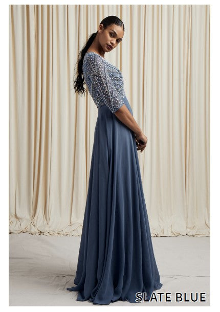 Slate Blue Mother of the Bride Dress