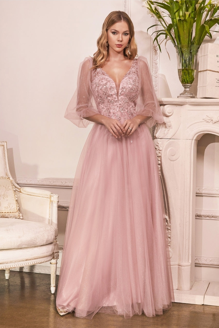 Miranda Eyelash Lace Tea Dress Pink, Evening Dresses